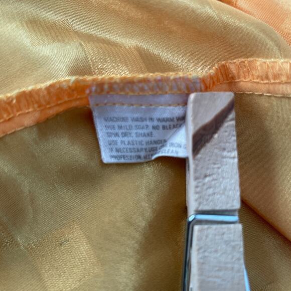 Vintage Blouse Size 8 Yellow Gold Jacquard Long Sleeve Button Office Secretary - Picture 13 of 15